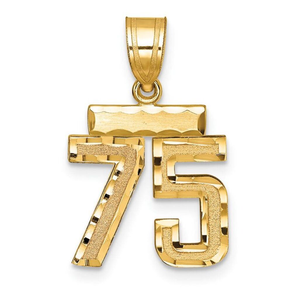 14k Yellow Gold, Varsity Collection, Small D/C Pendant Number 75